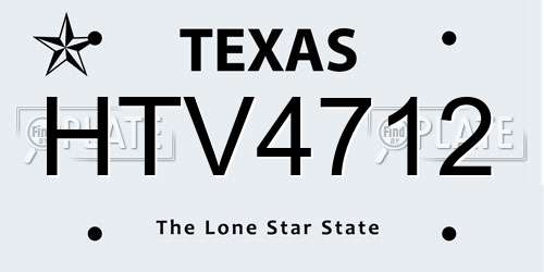 HTV4712 Texas License Plate