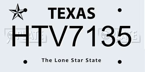 HTV7135 Texas License Plate