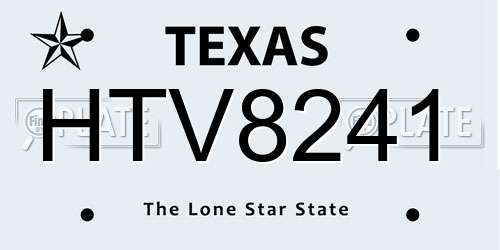 HTV8241 Texas License Plate