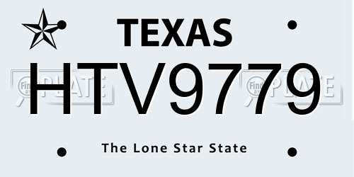 HTV9779 Texas License Plate