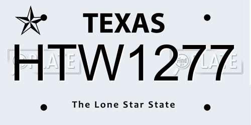 HTW1277 Texas License Plate