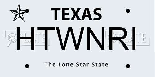 HTWNRI Texas License Plate