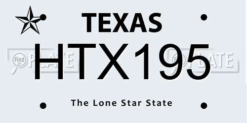 HTX195 Texas License Plate
