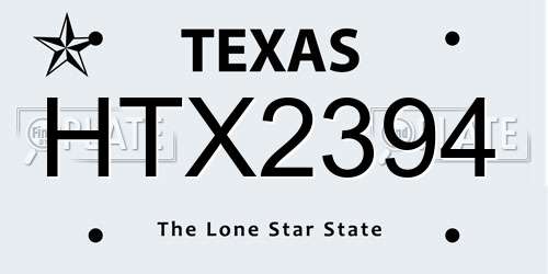 HTX2394 Texas License Plate