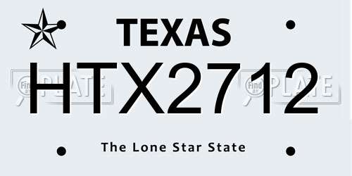 HTX2712 Texas License Plate