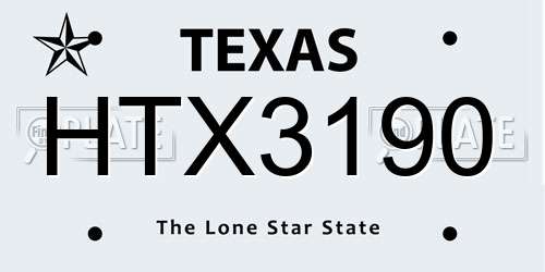 HTX3190 Texas License Plate