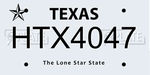 HTX4047 Texas License Plate