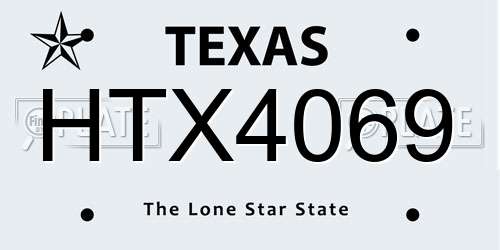 HTX4069 Texas License Plate