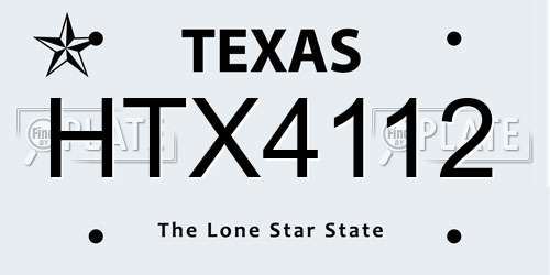 HTX4112 Texas License Plate