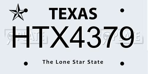 HTX4379 Texas License Plate