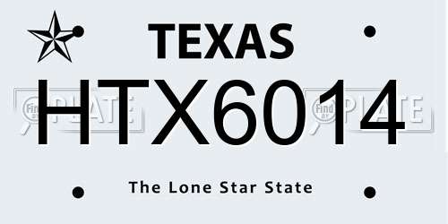 HTX6014 Texas License Plate