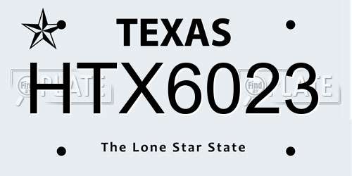 HTX6023 Texas License Plate