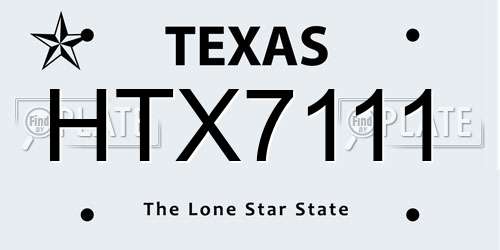 HTX7111 Texas License Plate