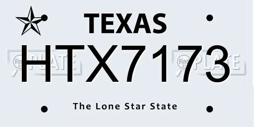 HTX7173 Texas License Plate