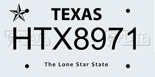 HTX8971 Texas License Plate