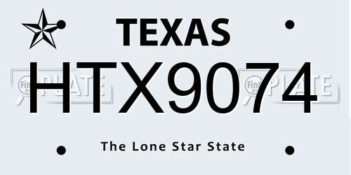 HTX9074 Texas License Plate