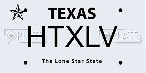 HTXLV Texas License Plate