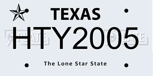 HTY2005 Texas License Plate