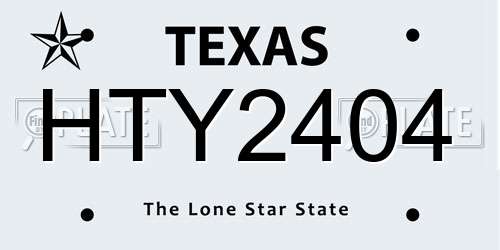 HTY2404 Texas License Plate