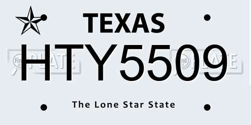 HTY5509 Texas License Plate