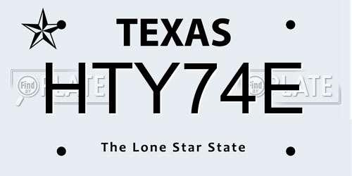 HTY74E Texas License Plate