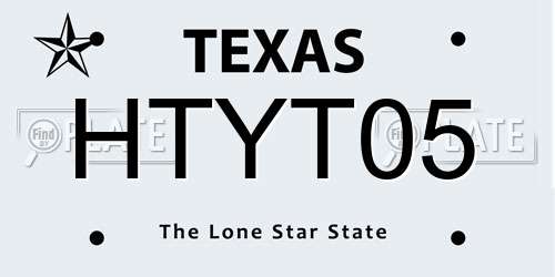 HTYT05 Texas License Plate