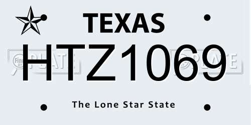 HTZ1069 Texas License Plate