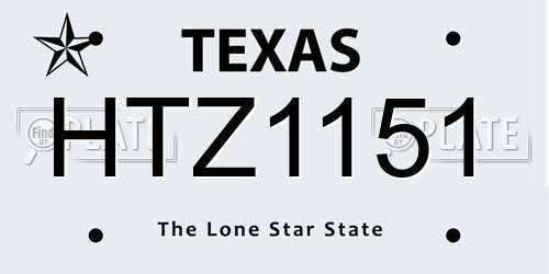 HTZ1151 Texas License Plate