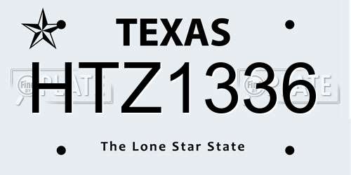 HTZ1336 Texas License Plate