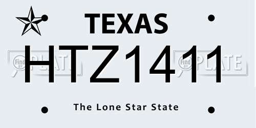 HTZ1411 Texas License Plate
