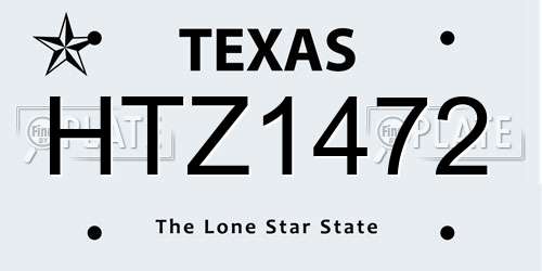 HTZ1472 Texas License Plate