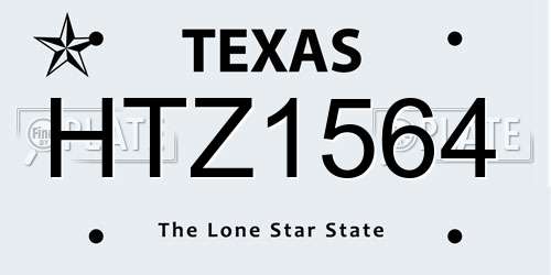 HTZ1564 Texas License Plate