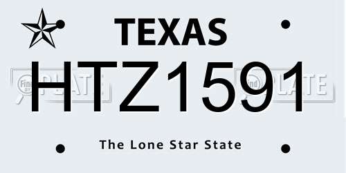 HTZ1591 Texas License Plate
