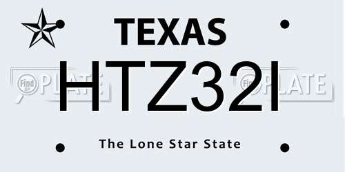 HTZ32I Texas License Plate
