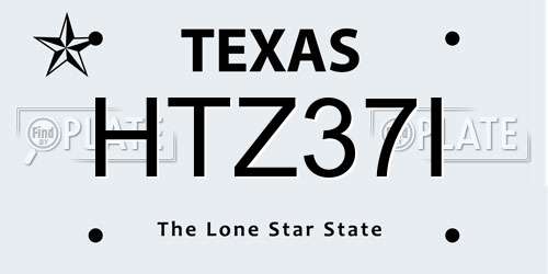 HTZ37I Texas License Plate