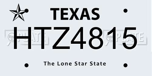 HTZ4815 Texas License Plate