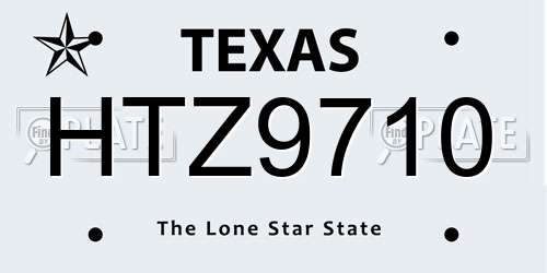 HTZ9710 Texas License Plate