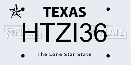 HTZI36 Texas License Plate