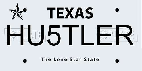 HU5TLER Texas License Plate