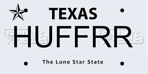 HUFFRR Texas License Plate