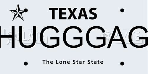 HUGGGAG Texas License Plate