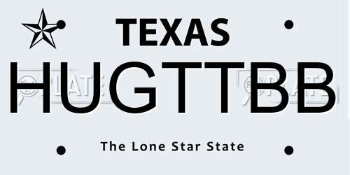 HUGTTBB Texas License Plate