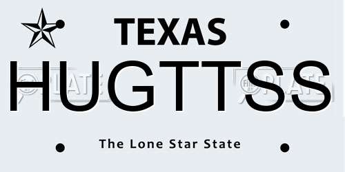 HUGTTSS Texas License Plate