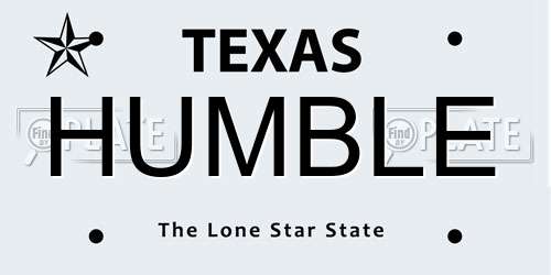 HUMBLE Texas License Plate
