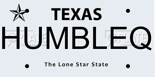 HUMBLEQ Texas License Plate