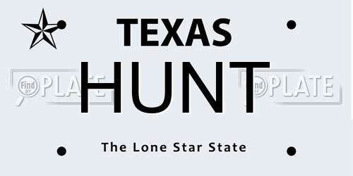 HUNT Texas License Plate