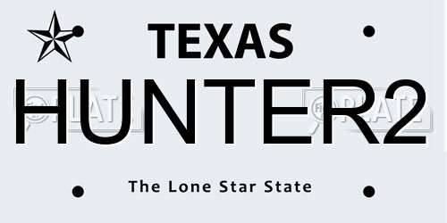 HUNTER2 Texas License Plate