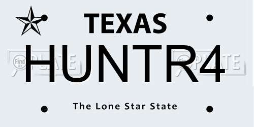HUNTR4 Texas License Plate