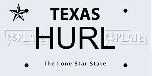 HURL Texas License Plate