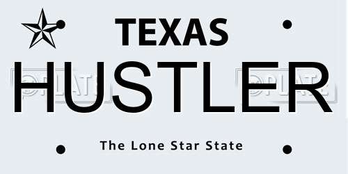 HUSTLER Texas License Plate